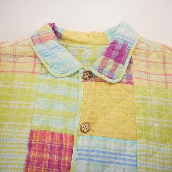 David Brooks size M Patchwork Quilted Jacket Colorful Reversible Button-up - Picture 10 of 13
